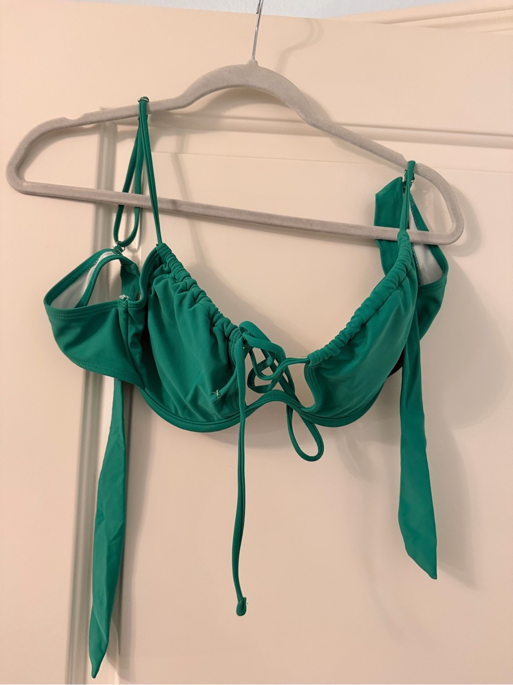 Zaful Emerald Green Tie-Front Bandeau Top